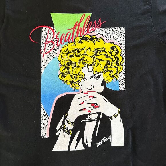 VTG Village Mews Madonna Dick Tracy Breathless Single Stitch Shirt Black Size XL - Picture 10 of 11